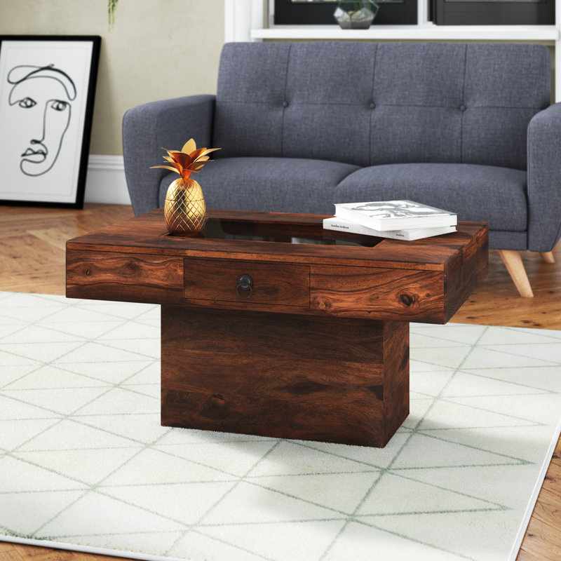 Pedestal Coffee Table with Storage