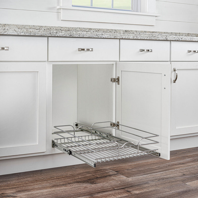 Rev-A-Shelf Pullout Basket Organizer for Kitchen or Vanity Cabinets , 21" W, 22" D