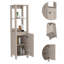 4-Shelf Linen Cabinet Light Grey