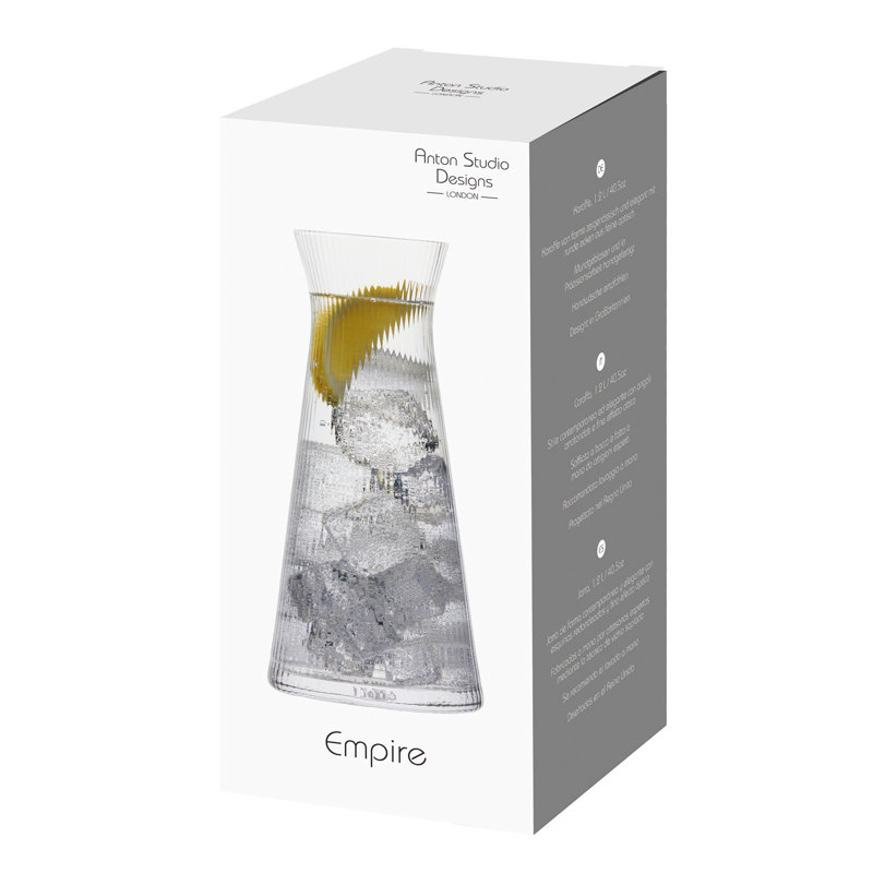 Empire Clear Ribbed Glass Water Carafe 40.5 oz