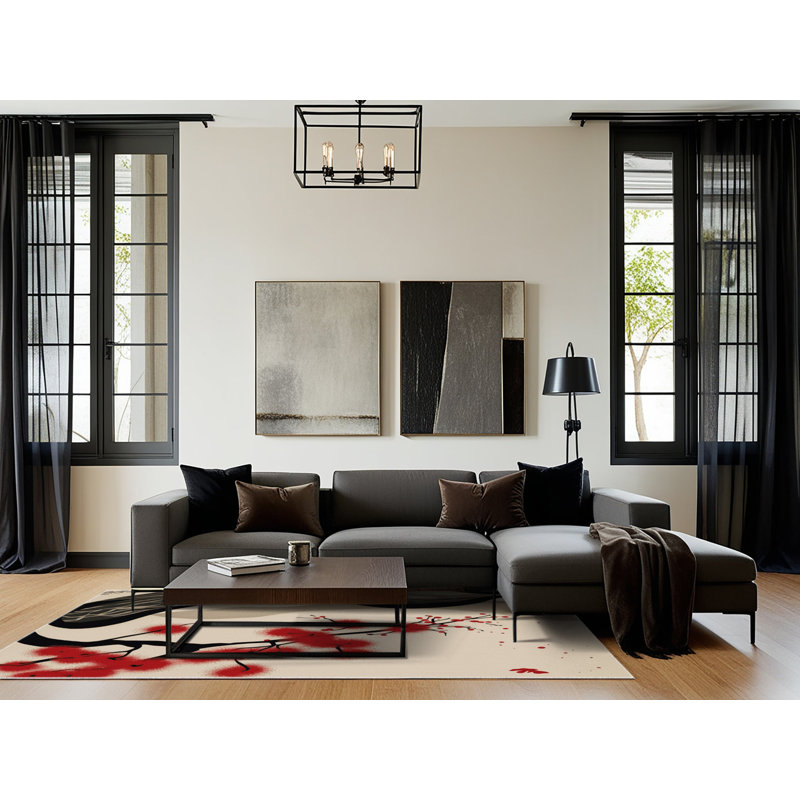 Blushing Waves Rug, Rectangle 8' x 12'