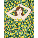 Flower Bed - Tulip Painting by Aurora Bell