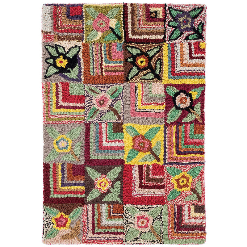 Tapis en laine crocheté à la main Gypsy Rose, Rectangle 9 pi 6 po x 13 pi 6 po