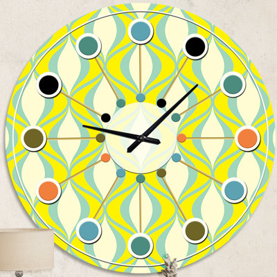Horloge murale abstraite à motif géométrique rétro III - Mid-Century