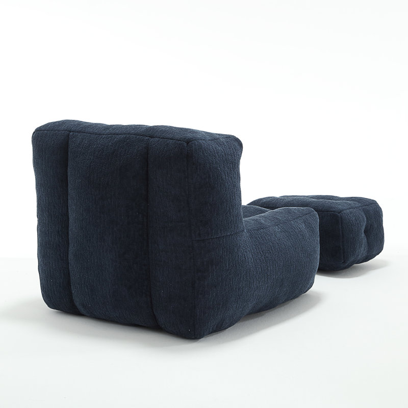Fluffy Bean Bag Chair, Blue Velvet
