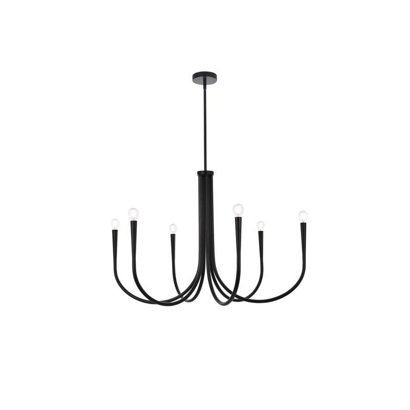 Catalena 6-Light Chandelier, Noir, H 24,5 po x l 36 po x P 36 po