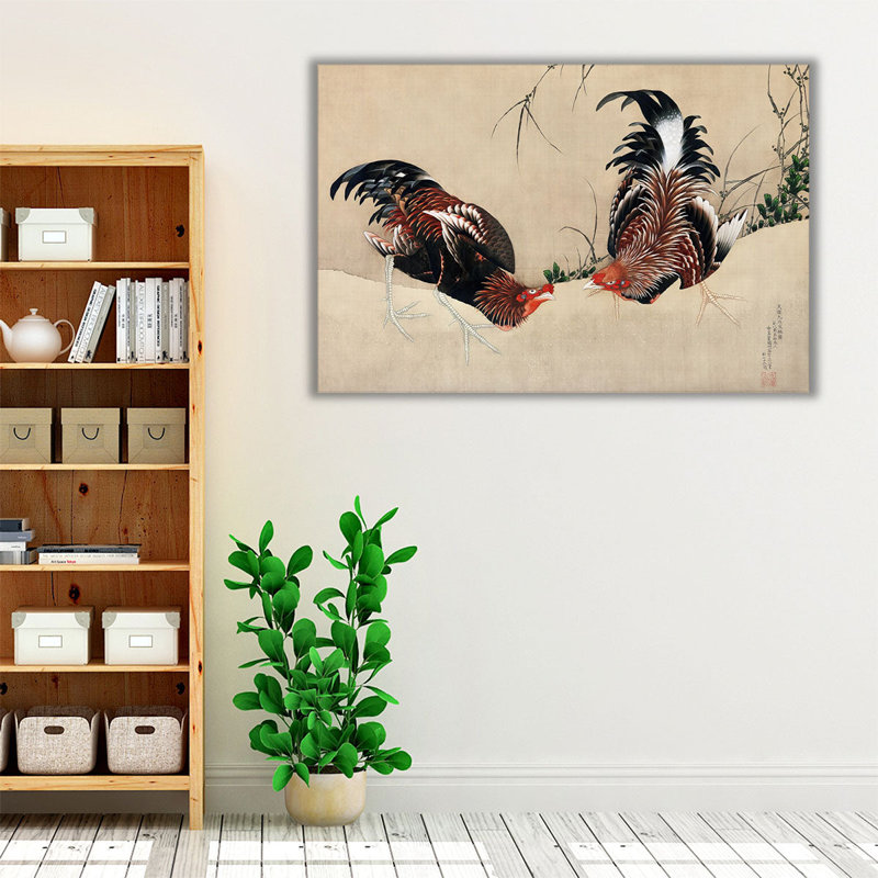 Gamecocks, 1838 - reproduction d'art sur toile, H 12 po x l 18 po