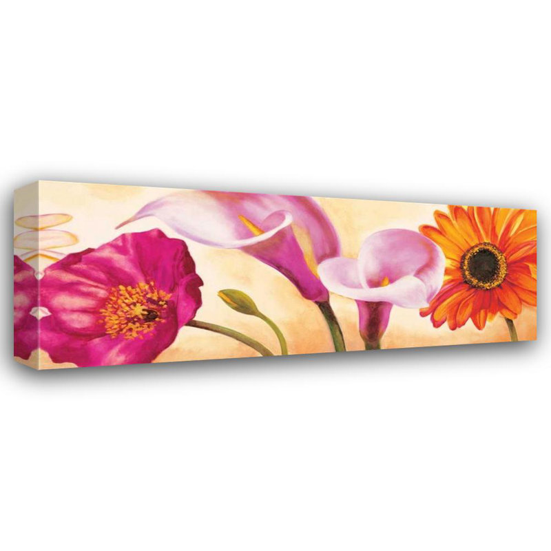 «Red Barrel Studio® Viollet», galerie d'art sur toile tendue par Pierre, Danse de fleurs II, H 12 po x l 24 po