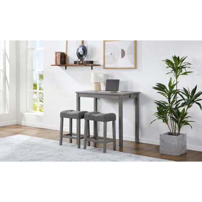 Ensemble de table bistro à hauteur de comptoir moderne 41,5 po avec tabourets sans port USB
