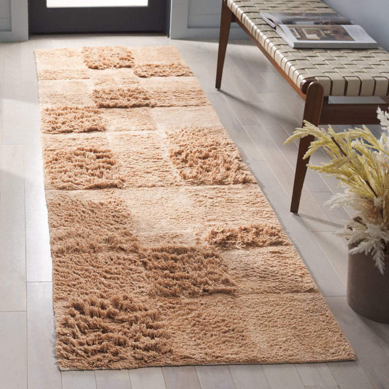 Tapis d'intérieur lavable à la machine à motif géométrique 225 en coton recyclé touffeté à la main 225