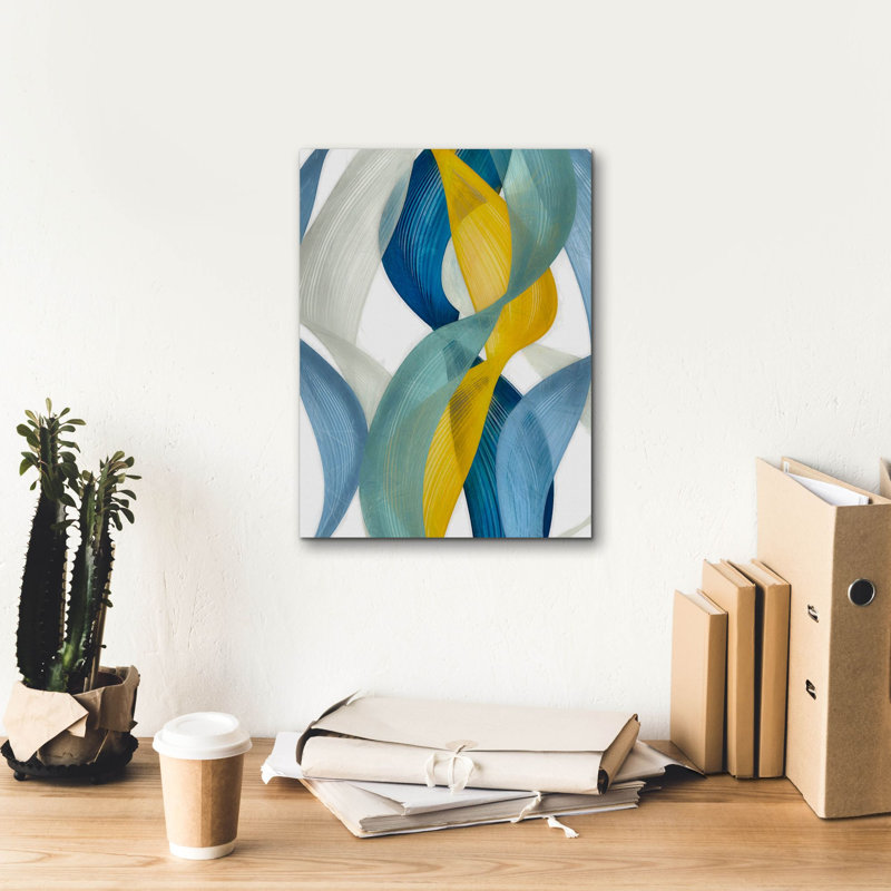  «Horizontal Bands 2» par Alonzo Saunders, art mural sur toile, 12 po x 16 po