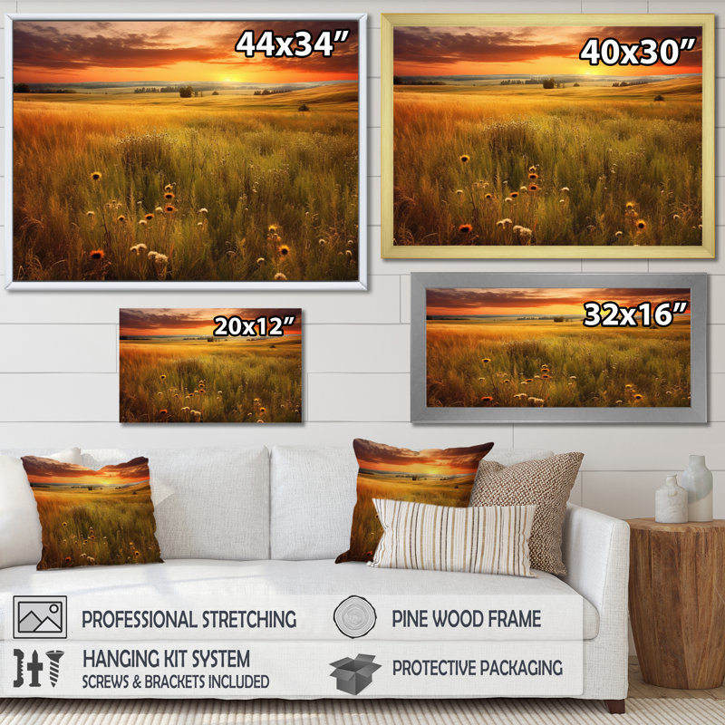 Calming Meadow II, reproduction d'art sur toile, Toile tendue, H 24 po x l 32 po x P 1 po