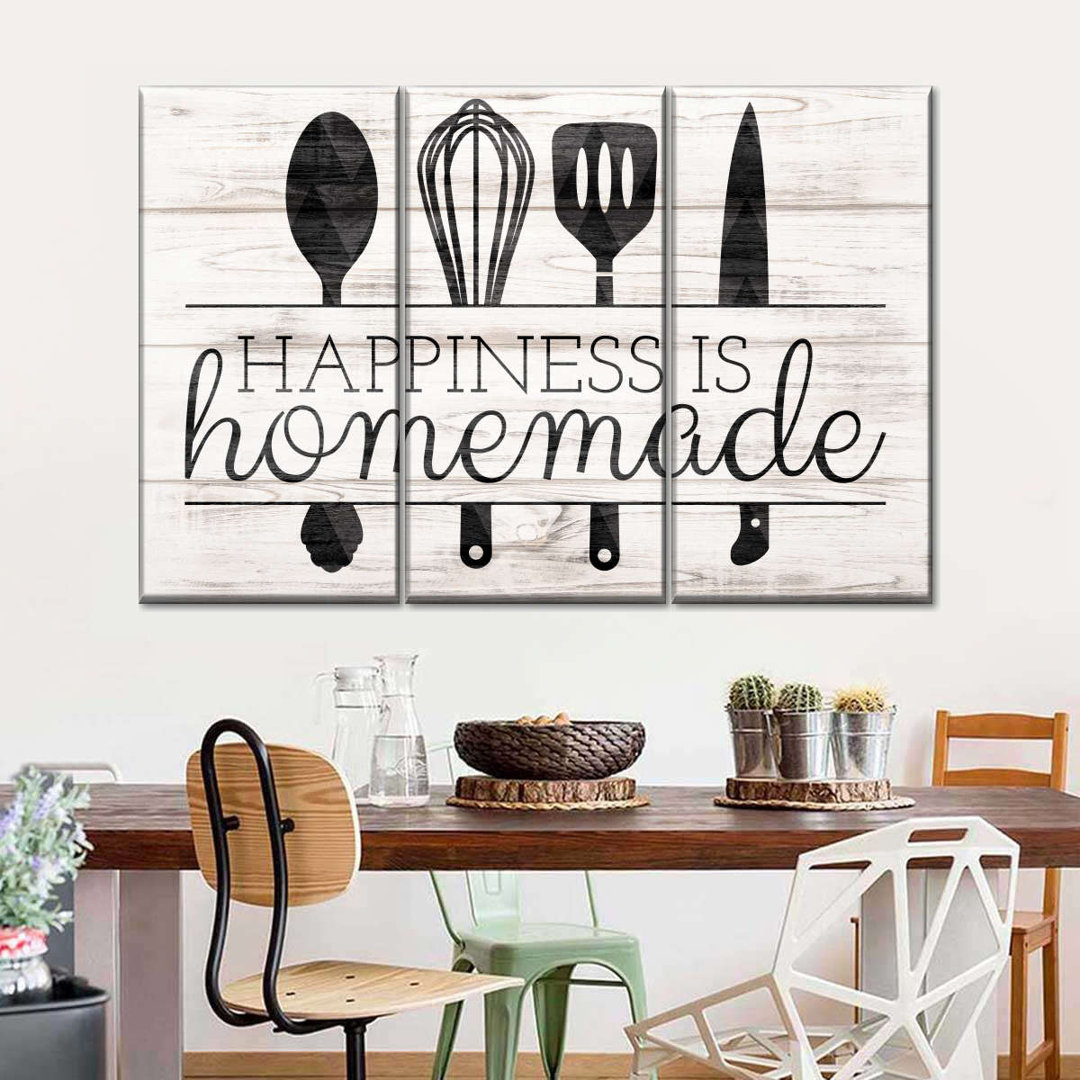 " Happiness Is Homemade Kitchen Tools " by Faithinart 3 - Pieces (Set of 3) August Grove® Overall 