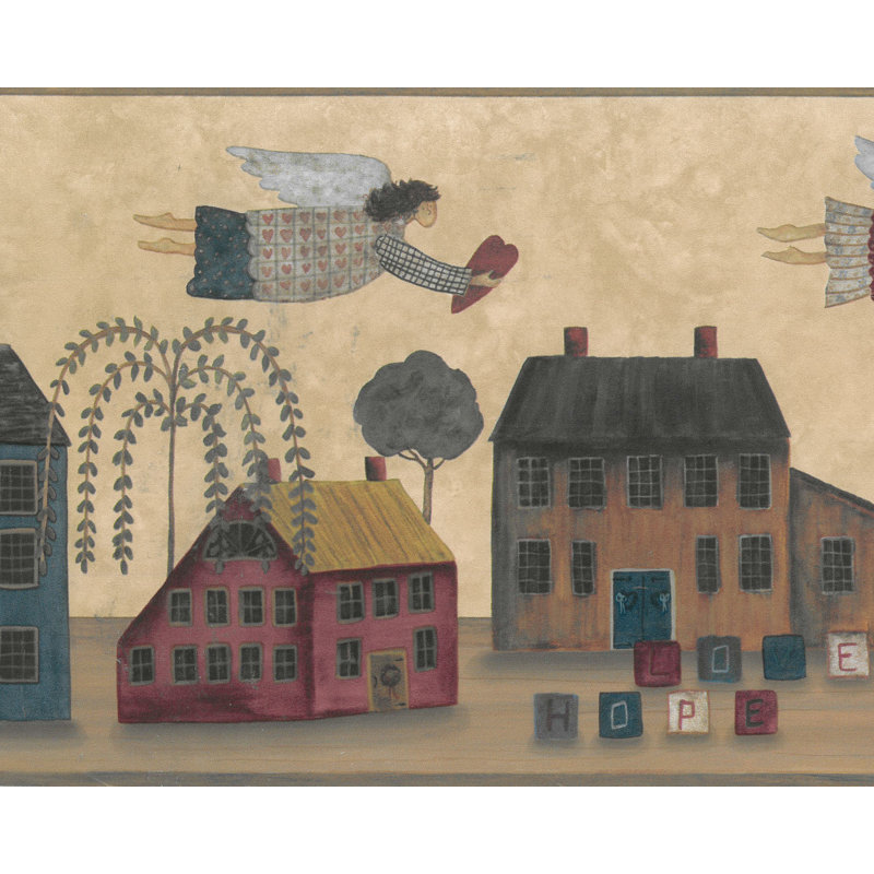 Bordure de papier peint l 15 pi x l 7,5 po country love espérer joy paix anges Dolcie