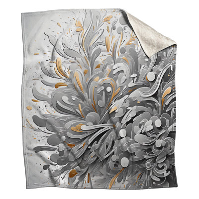 Silver Gold Abstract Art Blankets