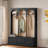 Farmhouse Wooden Style Hall Tree With Arched Design, Bench, 8 Retro Hooks, And 3 Drawers-1995374536