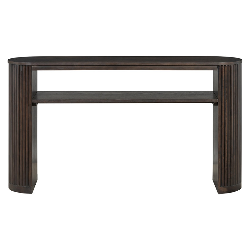 Vintage Oval Hallway Accent Table, Espresso