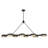 Ashor 8-Light LED Linear Chandelier in Matte Black with Warm Brass Accents