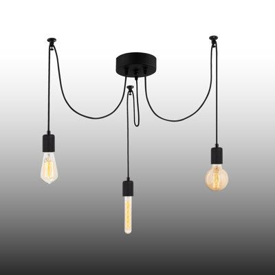 Lustre en métal 3 lumières à hauteur réglable