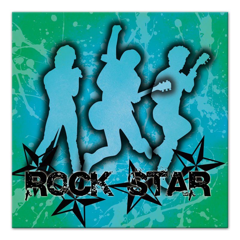 Rock Star Print On Canvas; 6C350CFC20F24A9BBEA41CE2AAB18F62 Square, 12" H x 12" W x 1.25" D