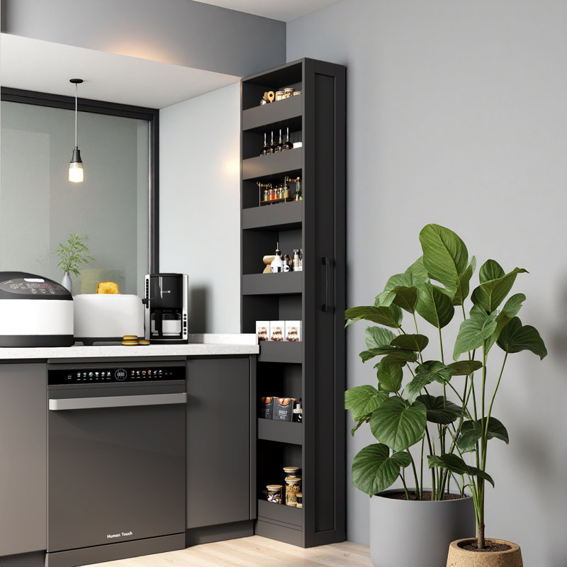 Étagère ouverte 7 côtés multi-fonctions avec rangement à un seul niveau pour la cuisine, le salon et les espaces étroits