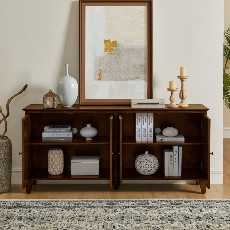 Buffet 65,5 po Mid Century Modern Buffet, Noyer