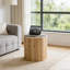 Table de bout ronde en bois massif, table d'appoint pour le salon