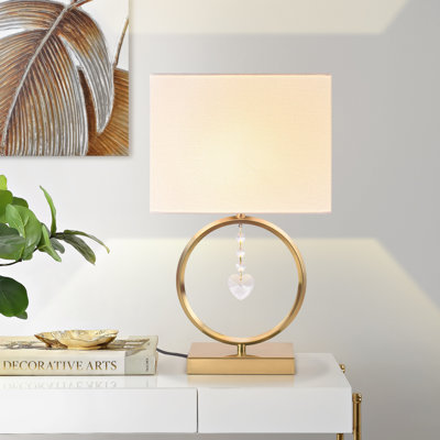 Lampe de table dorée contemporaine avec cristal 
