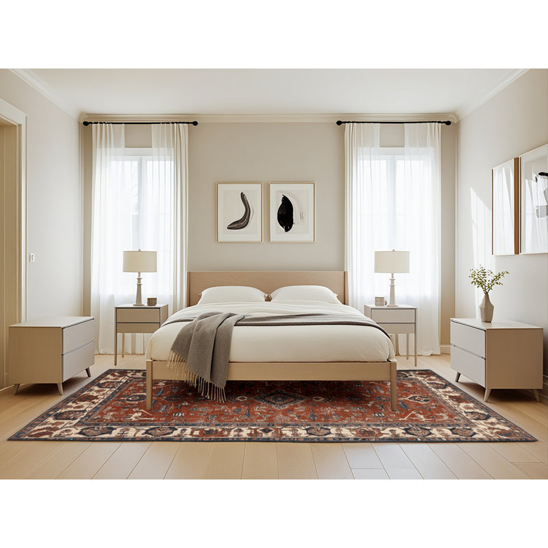 Tapis brun lavable à la machine, Rectangle de 5 pi x 8 pi