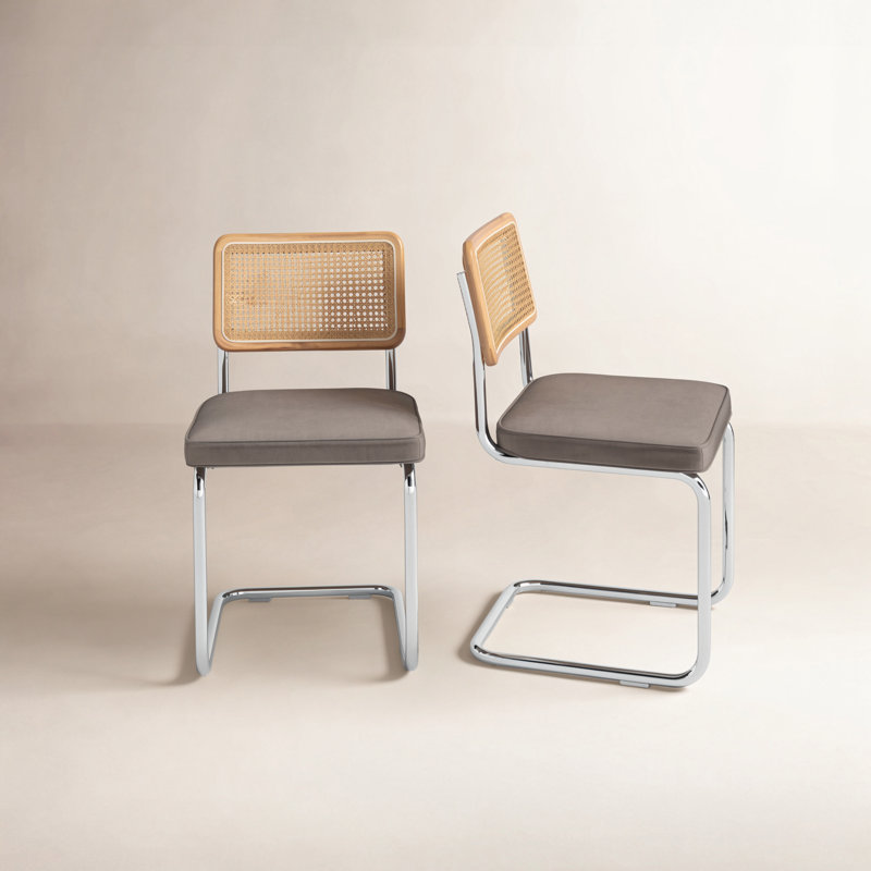 Chaise d'appoint en velours Walsh, Velours gris platine