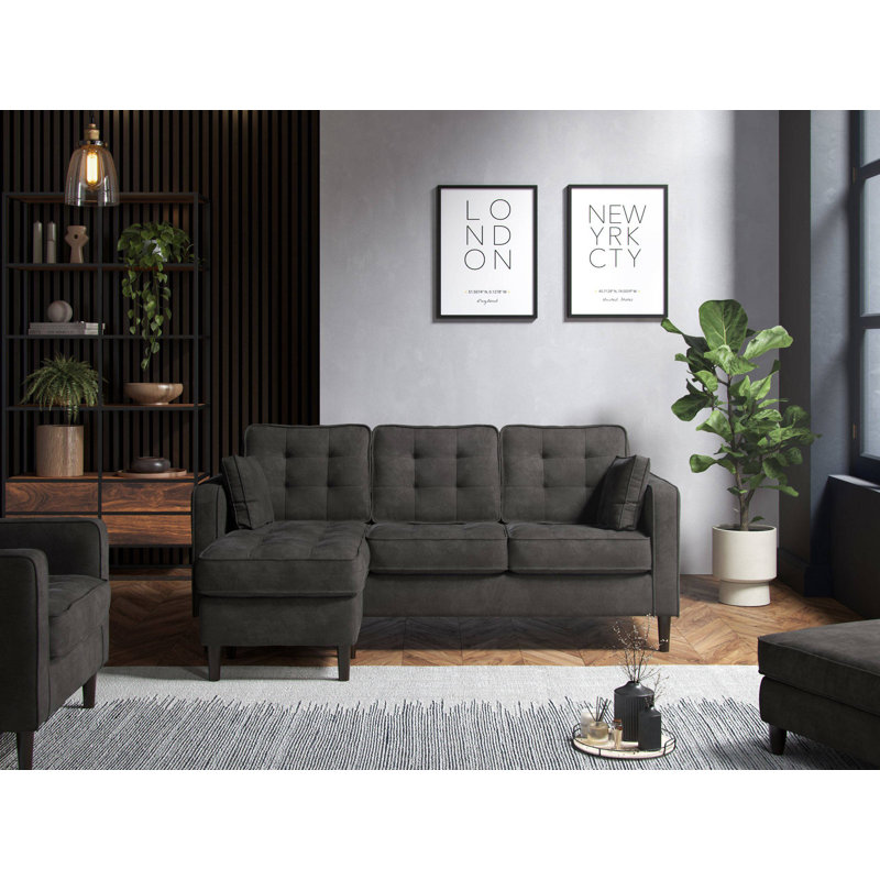 Arlo 3 Seater Sofa & Chaise, Graphite