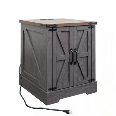 Farmhouse Nightstand with Adjustable Shelf