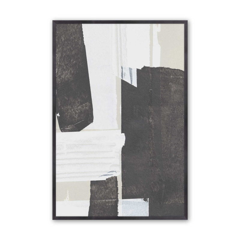 «Fragments of Contrast I Print», H 15,25 po x l 12,25 po, Cadre de coin ouvert en zinc patiné