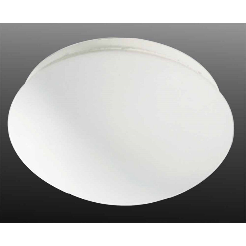 1-Light Fluorescent Indoor or Outdoor White Bath or Vanity Convertible Mini Semi-Flush Mount Ceiling Fixture, Wall Mount, or Wall Sconce with White Round Oval Circle Half Semi Sphere Glass Shade