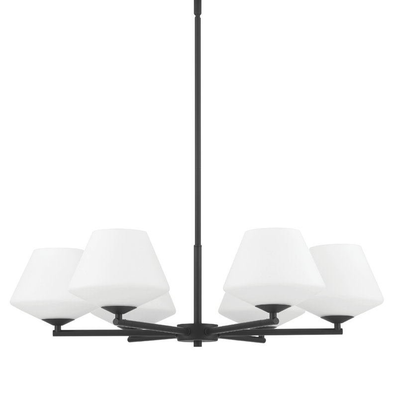 Plafonnier lustre 6 lumières Hunter Celestial Valley, Noir mat