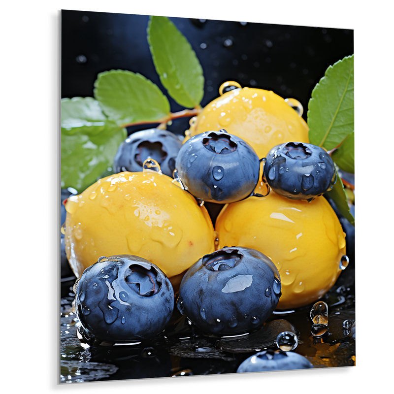 Ballet Blueberry Fruit Serenade V - fruits, art mural en métal, H 20 po x l 12 po x P 1 po