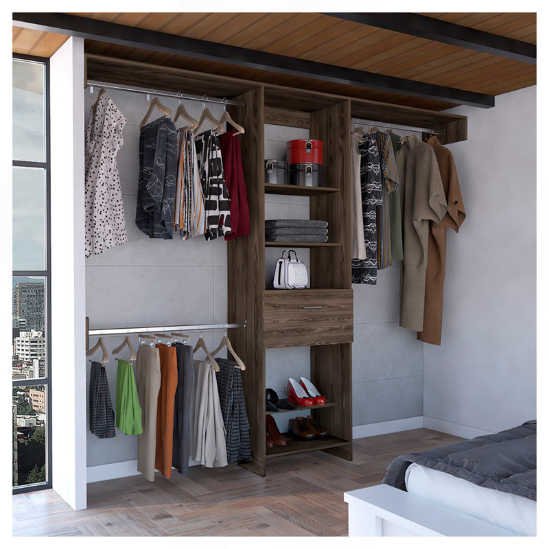 Système de rangement pour 250 personnes, chambre à coucher, noyer foncé, Walnut