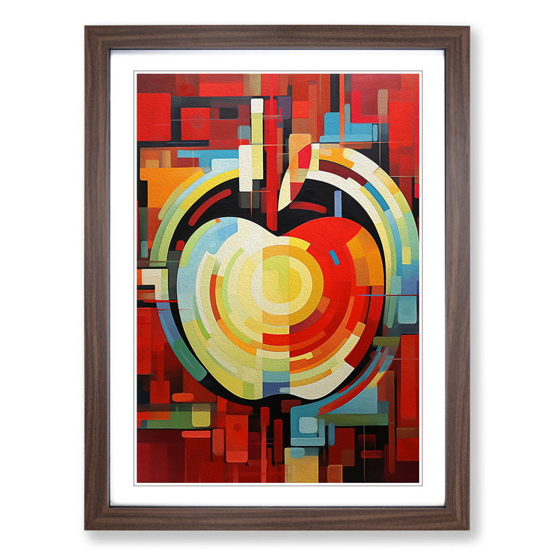 Single Picture Frame Print on Wood, Walnut Framed, 64cm H x 46cm W