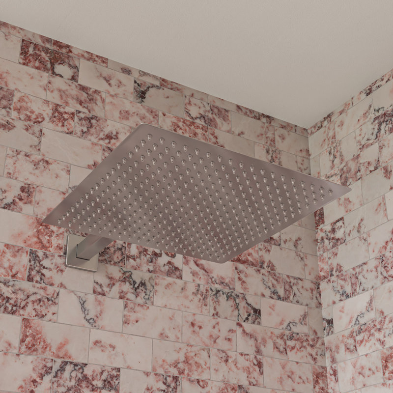 Tête de douche à pluie carrée ultra mince, Acier inoxydable brossé uni