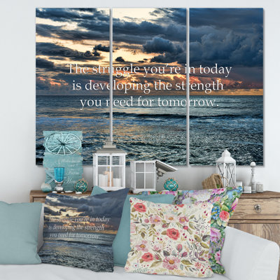 " Ocean And Inspirational Quote " 3 - Pieces