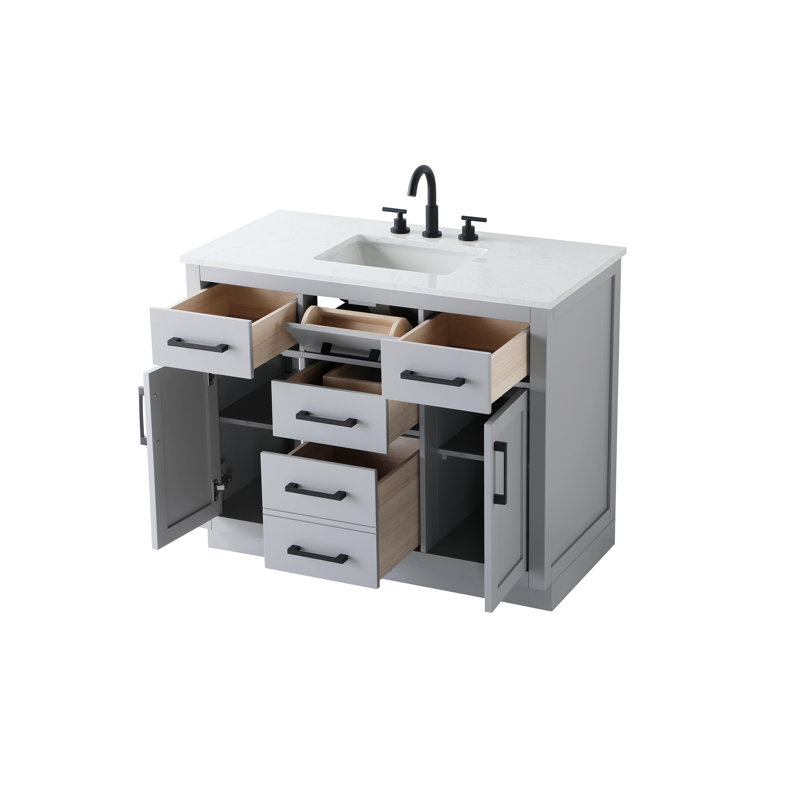 Ensemble de meuble-lavabo simple 42 po Ahner, Gris