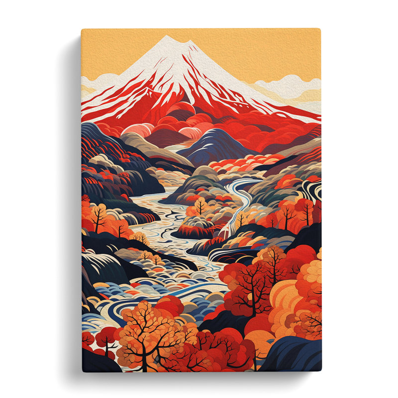 Japanese Mountains Constructivism - Print, 76cm H x 50cm W x 3cm D