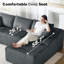 Canapé modulaire rembourré moderne en velours côtelé avec 2 coussins-824305632
