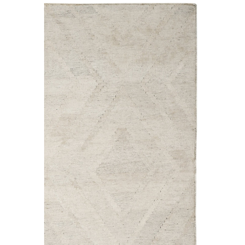 Tapis en viscose / laine tissé à la main Whittlesey gris clair / ivoire, Rectangulaire 8 pi x 10 pi