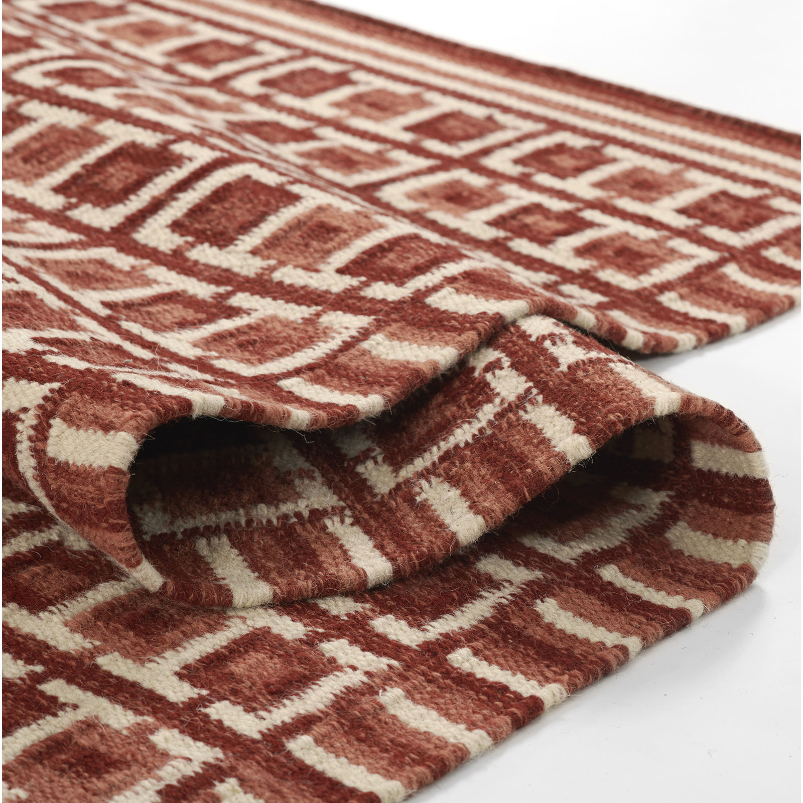 Freya Hand-Woven Geometric Wool Rug, Rectangle 8' x 10'
