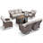 Agnes 7-Person Outdoor Rattan Patio T-Back Cushions Conversation Furniture Set With Fire Pit Table-1132897068
