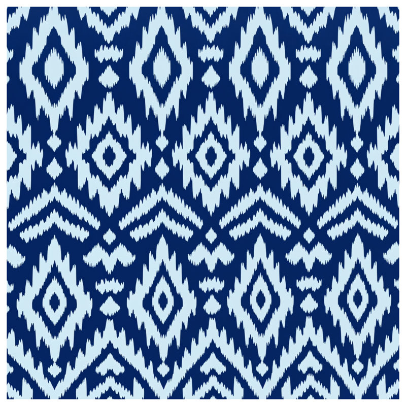 Blue Ikat Diamond Pattern Blankets, 50in W x 60in H