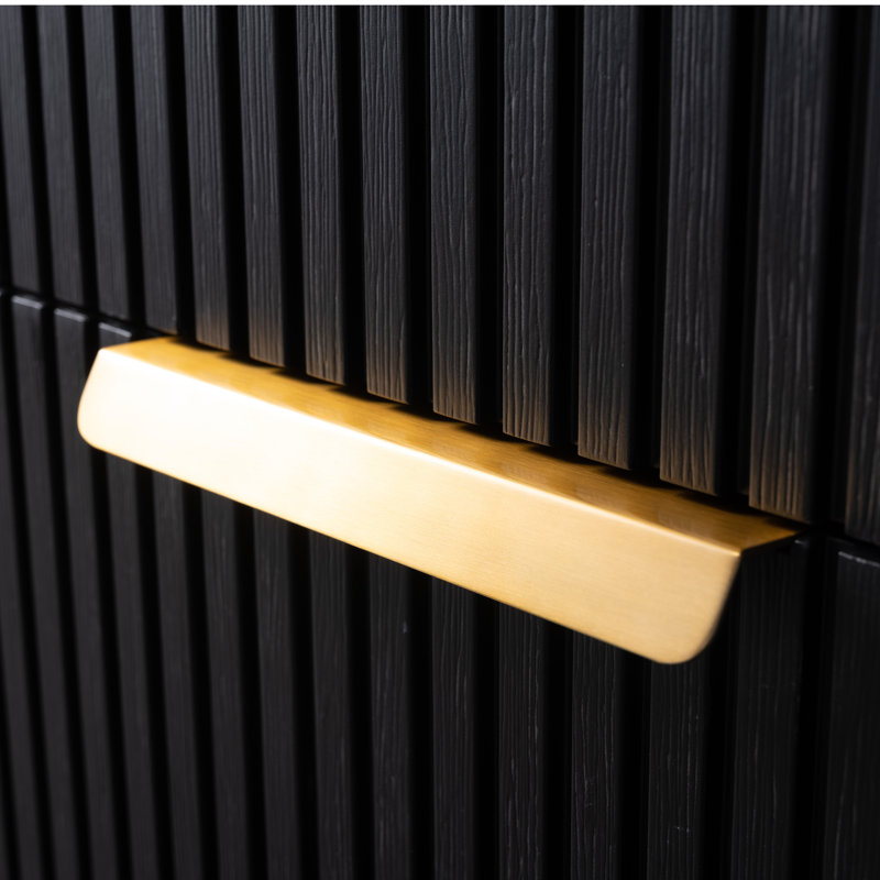 Meuble-lavabo mural simple 36 po Liljan, Chêne noir / bronze brossé
