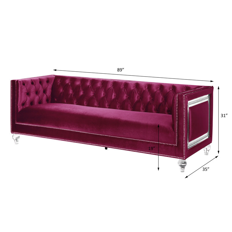 Canapé Zilla, Velours rose
