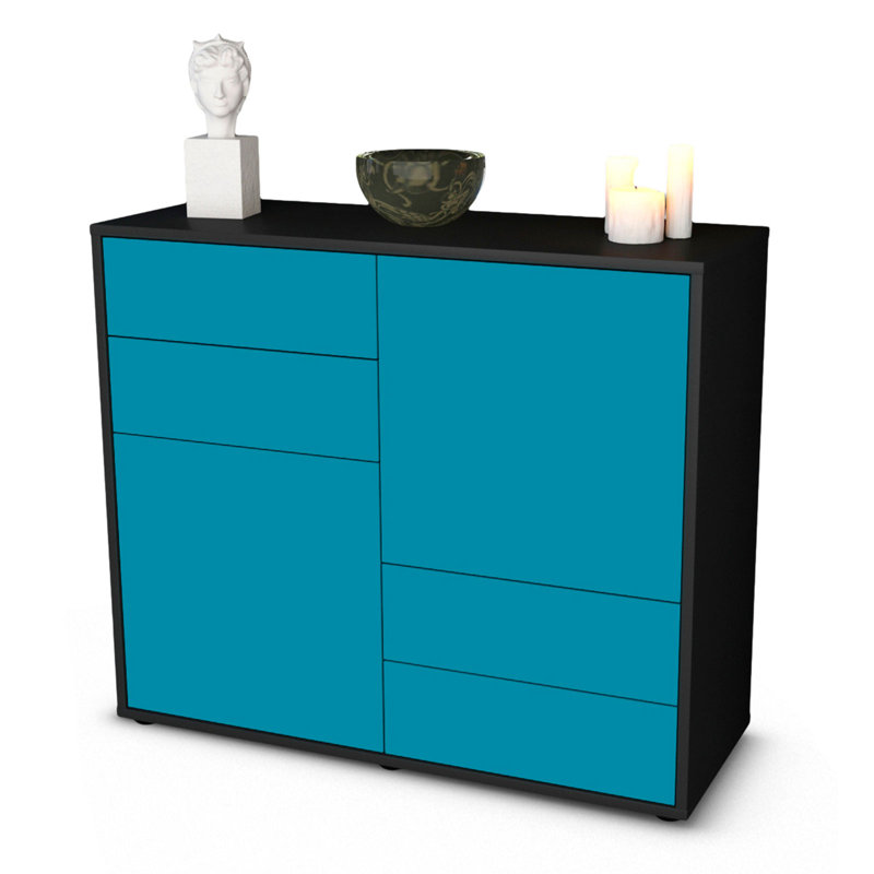 Raycliff 92cm Sideboard, Anthracite/Turquoise